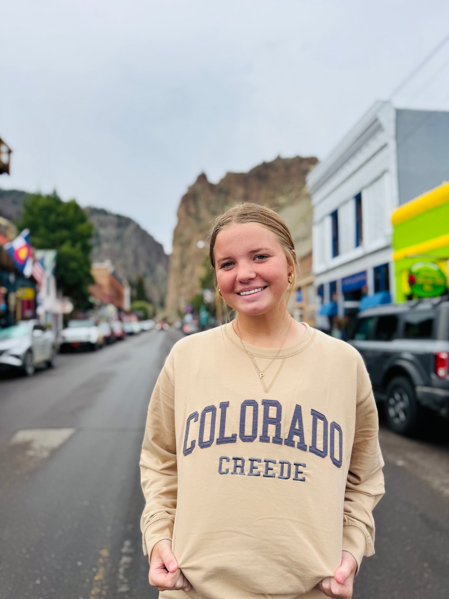 Tan Applique Sweatshirt