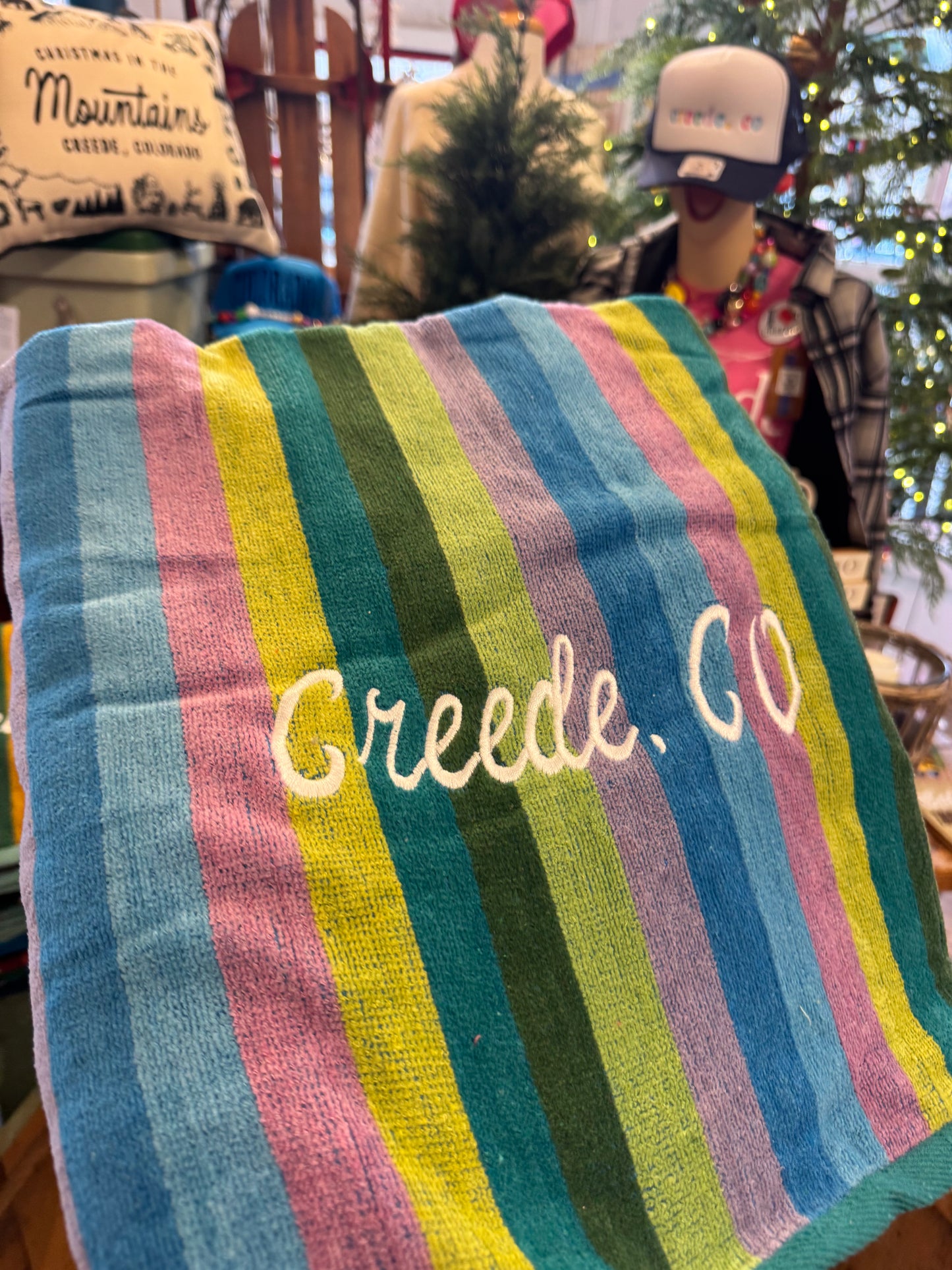 Velour Green beach Towel