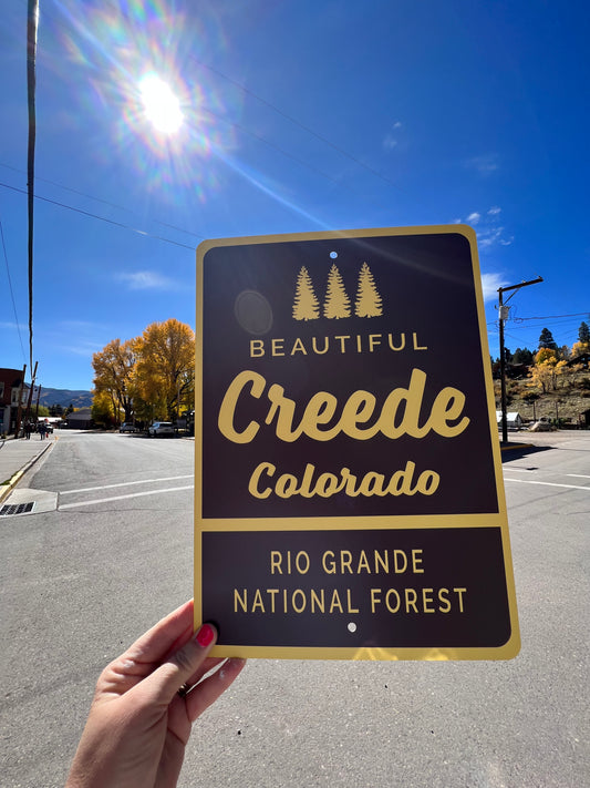 Creede Large Metal Sign