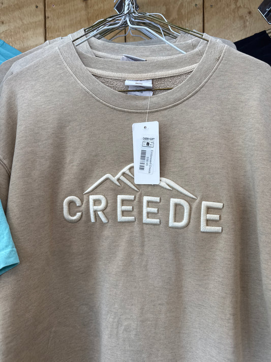Embossed Creede Tan Sweatshirt