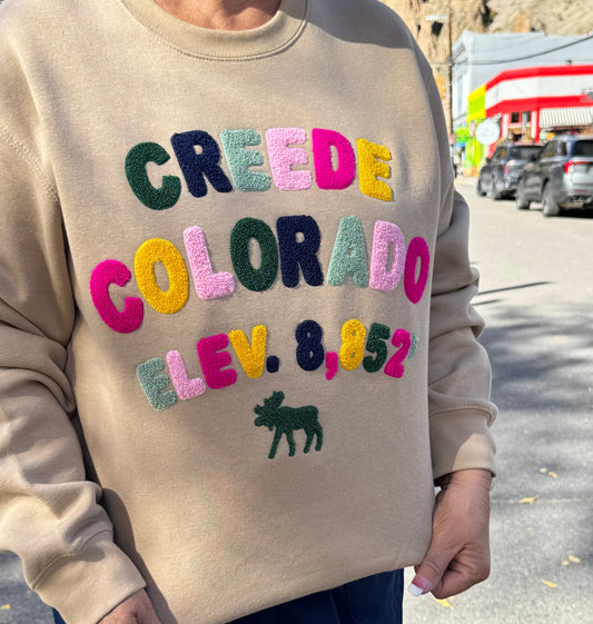 Sand Chenille Moose Sweatshirt