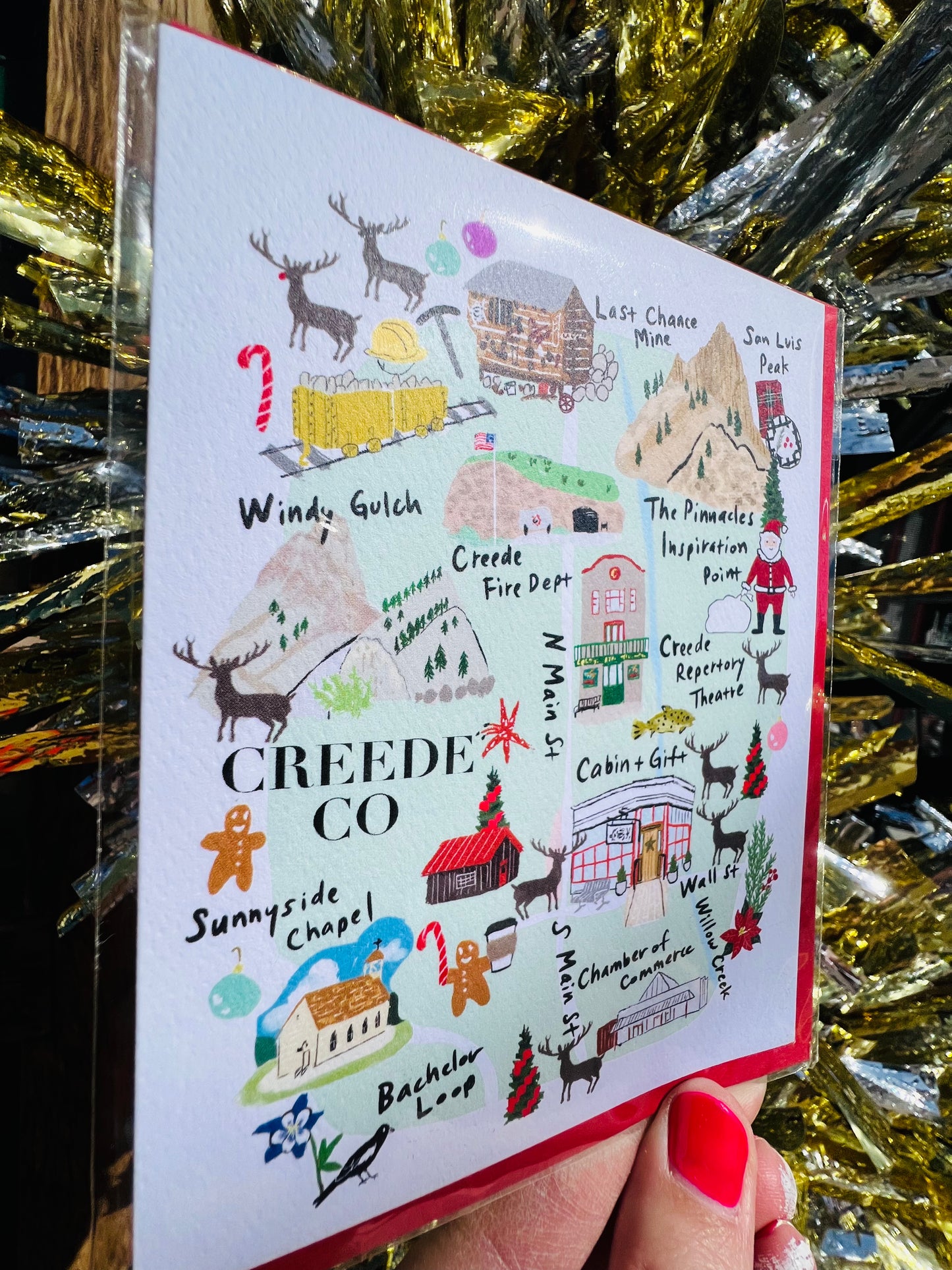 Creede Town Map Greeting Card