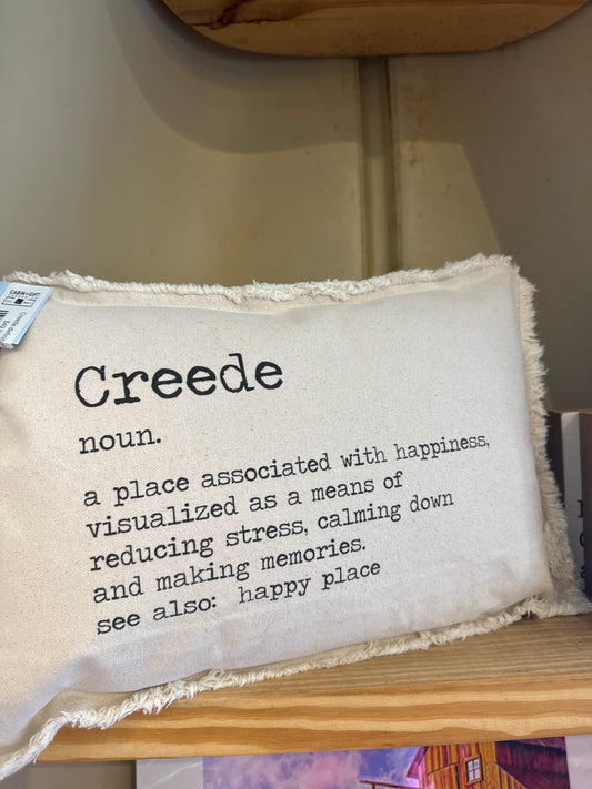 Creede definition Pillow