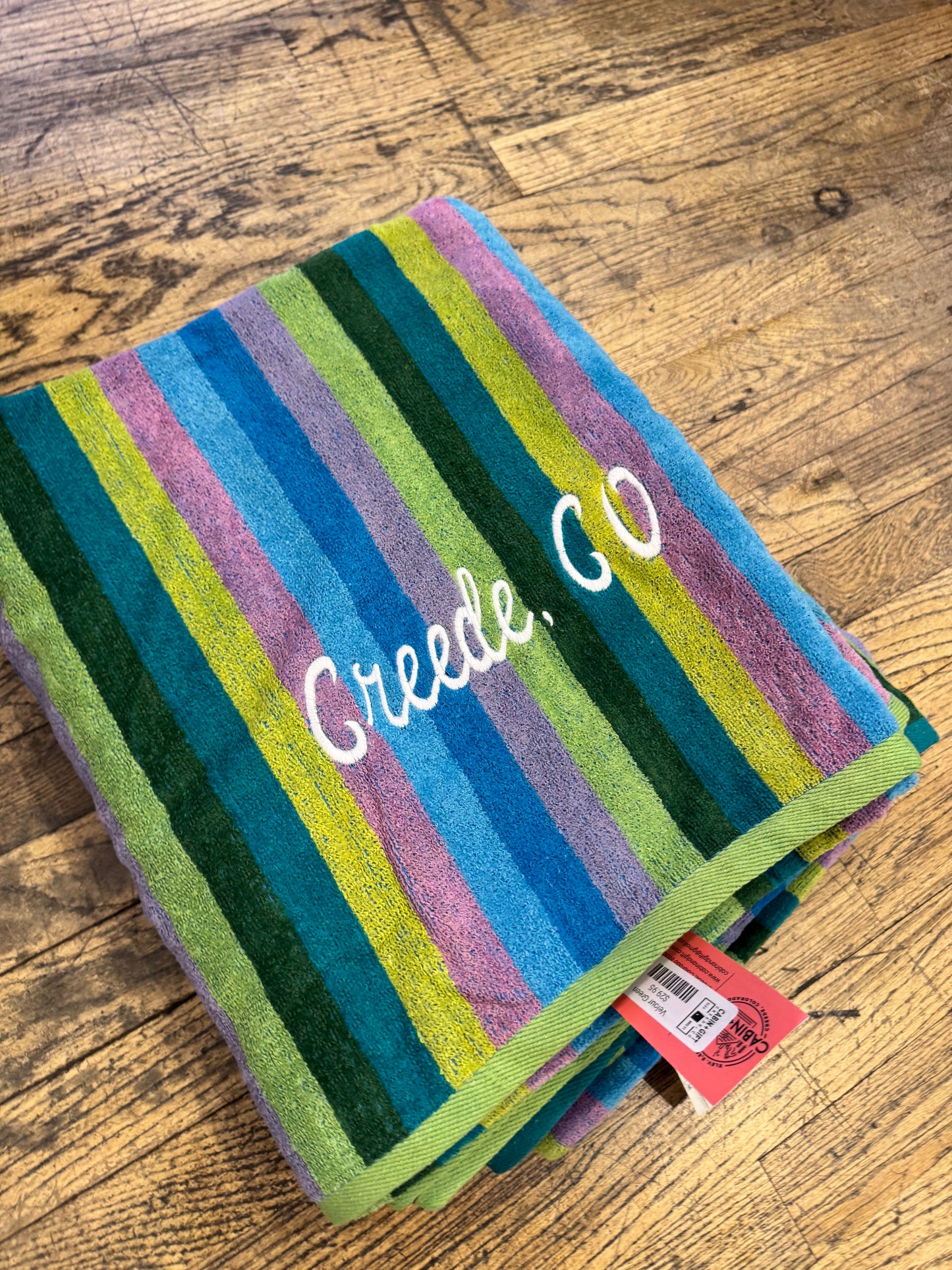 Velour Green beach Towel