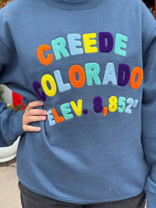 Blue Chenille Creede Sweatshirt